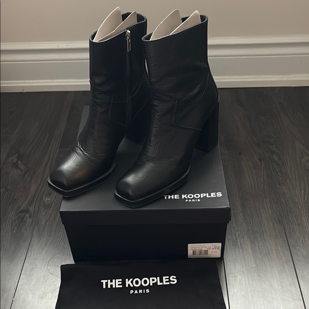 The Kooples Black Leather Ankle Boots